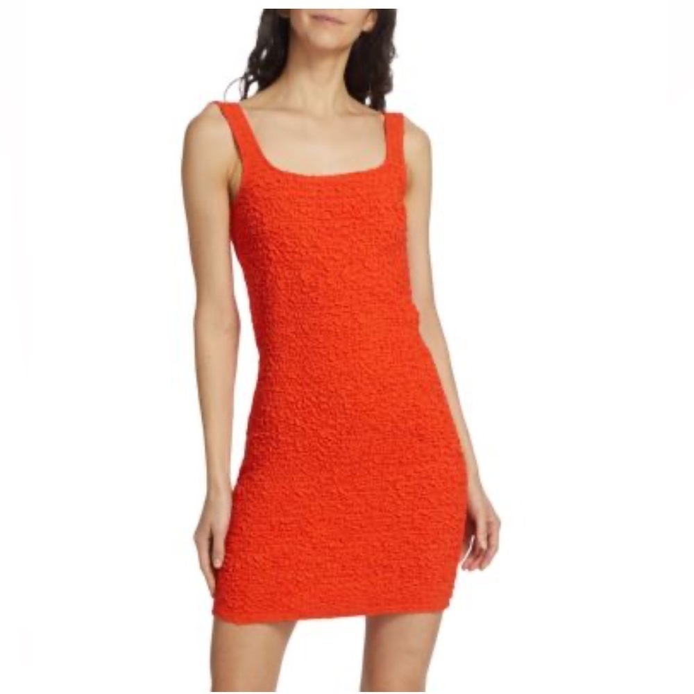 Vintage - Stretchy Ruched Orange Sleeveless Dress Pleasant Pheasant